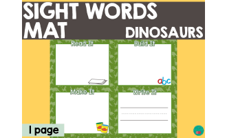 Sight Word Mat - Dinosaurs