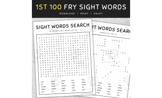 Sight Word Practice Games: Word Search, 1st 100 Fry Sight Words, #51-75, [SET 6]