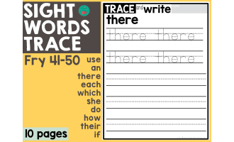 Sight Word Trace Fry 41-50 (set of 100)