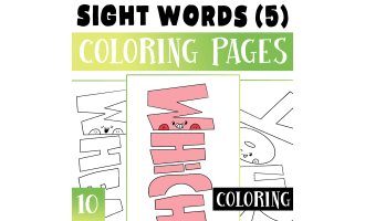 Sight Words Coloring pages (5) Worksheet Activities For Morning Work