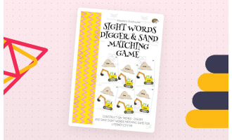Sight Words Digger and Sand Matching Game