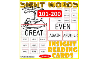 Sight Words Flash Cards 101-200 version 2 CAPITAL LETTERS