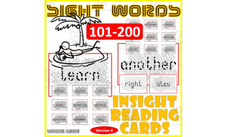 Sight Words Flash Cards 101-200 version 4 VISUAL CLOSURE