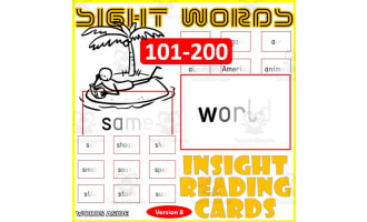 Sight Words Flash Cards 101-200 version 8 VISUAL FORM CONSTANCY
