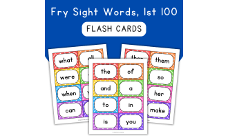 Sight Words Flash Cards, Fry's 1st 100, Sight Word Practice & Fluency