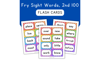 Sight Words Flash Cards, Fry's 2nd 100, Sight Word Practice & Fluency
