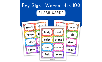 Sight Words Flash Cards, Fry's 4th 100, Sight Word Practice & Fluency
