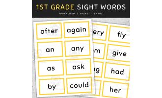 Sight Words Flashcards: 1st Grade Sight Words - SET 1