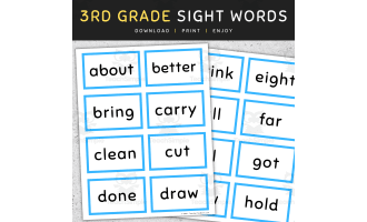 Sight Words Flashcards: 3rd Grade, [SET 1]