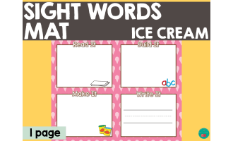 Sight Words Mat - Ice Cream