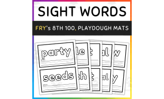 Sight Words Playdough Mat- Fry's 8th 100, Sight Words Practice & Activities