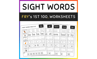 Sight Words Practice, Fry's 1st 100, Worksheets, #21-30 - SET 2
