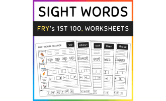 Sight Words Practice, Fry's 1st 100, Worksheets, #51-60 - SET 2