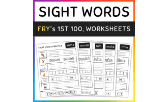 Sight Words Practice, Fry's 1st 100, Worksheets, #61-70 - SET 2