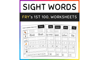 Sight Words Practice, Fry's 1st 100, Worksheets, #81-90 - SET 2