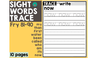 Sight Words Trace 81-90 (set of 100)
