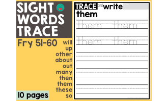 Sight Words Trace Fry 51-60 (set of 100)