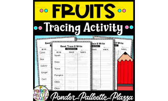 Sight Words Tracing Worksheets - Fruit Name