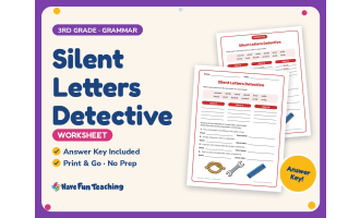 Silent Letters Detective Worksheet – 3rd Grade Consonants Practice