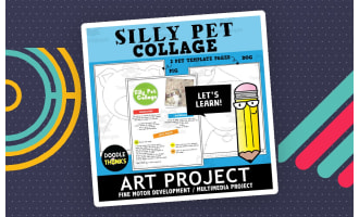 Silly Pet Collage Art Project | Fine Motor Development Fun Activity