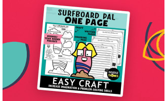 Silly Surfboard Pal One Page Paper Craft Activities | Beach Theme