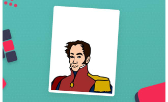 Simon Bolivar Illustration – Color & Line Art Set
