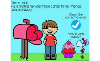 Simple Reading Comprehension for Valentine's Day, Special Ed