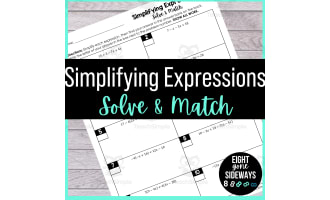 Quadratic Equations - Solve + Match Worksheet by Teach Simple