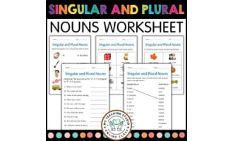 Singular and Plural Nouns Activity Worksheets for Grade 1, 2, 3