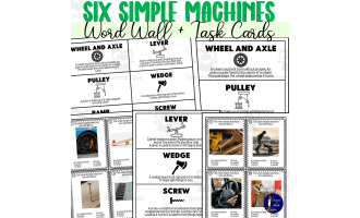 Six Simple Machines Word Wall and Task Cards