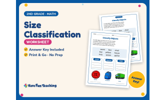 Size Classification Worksheet – 2nd Grade Math Practice + Answer Key