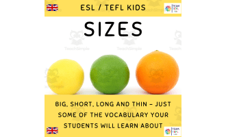 Sizes ESL Lesson Plan For Kids and Early Learners