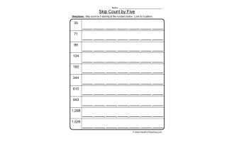 Skip Count by Five Worksheet