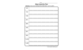 Skip Count by Two Worksheet