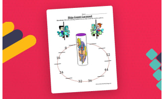 Skip Counting 4s Carousel Worksheet