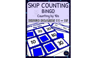 skip counting by 10s bingo - boards 11-15