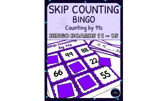skip counting by 11s bingo - boards 11-15