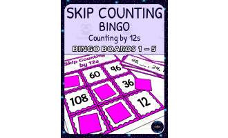 skip counting by 12s bingo - boards 1-5