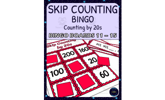 skip counting by 20s bingo - boards 11-15
