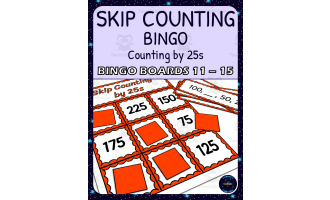 skip counting by 25s bingo - boards 11-15