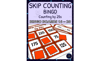 skip counting by 25s bingo - boards 16-20