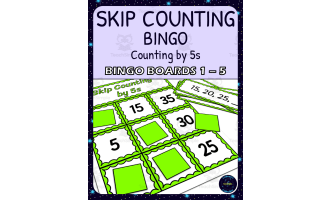 skip counting by 5s bingo - boards 1-5