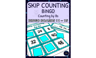 skip counting by 8s bingo - boards 11-15