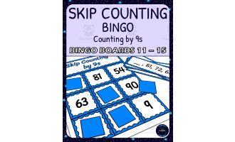 skip counting by 9s bingo - boards 11-15
