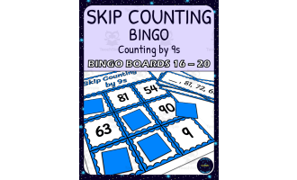 skip counting by 9s bingo - boards 16-20