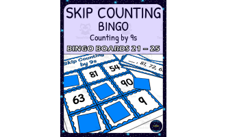 skip counting by 9s bingo - boards 21-25