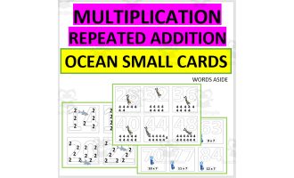 SMALLER MULTIPLICATION FACTS CARDS REPEATED ADDITION ocean