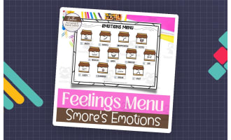 Smores Emotions Menu-- Feelings Chart and Reference Poster