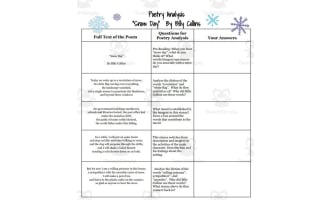 Snow Day by Billy Collins stanza-by-stanza poetry analysis questions!