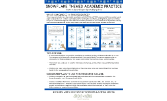 Snowflake Themed Academic Practice Activities for Home and School